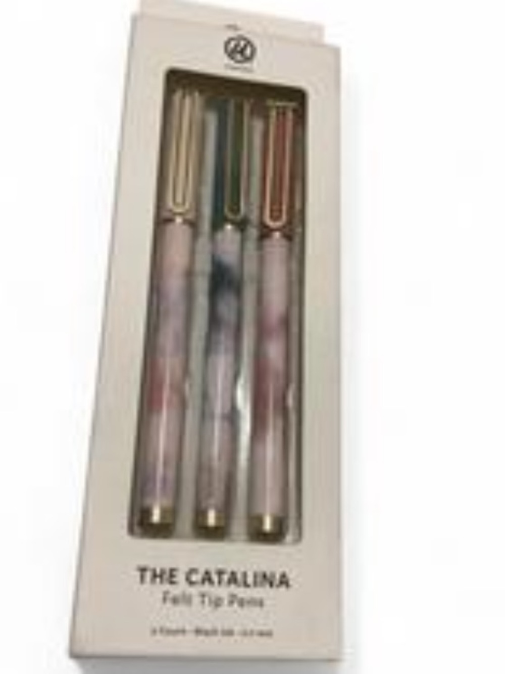 🆕 U Brands Catalina Felt Tip Pens - Pink Marble Trio! 💥
